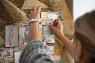 Memobord van kurk met geometrische patronen in bruintinten