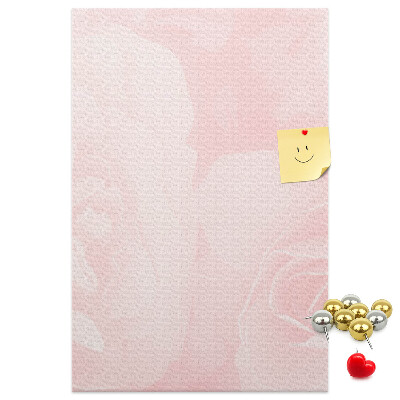 Kurk bedrukken met fijne roze rozen op de achtergrond