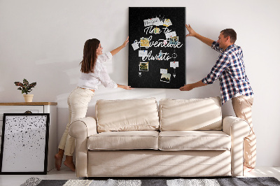 Memobord van kurk met opdruk Tijd voor een avontuur in het donker