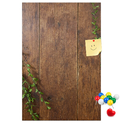 Kurk bedrukken met rustiek hout en groene takken