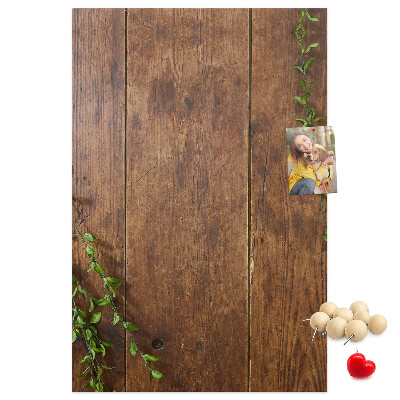 Kurk bedrukken met rustiek hout en groene takken