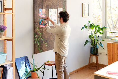 Kurk bedrukken met rustiek hout en groene takken