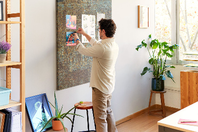 Bedrukt kurk rustieke textuur met blauwe accenten