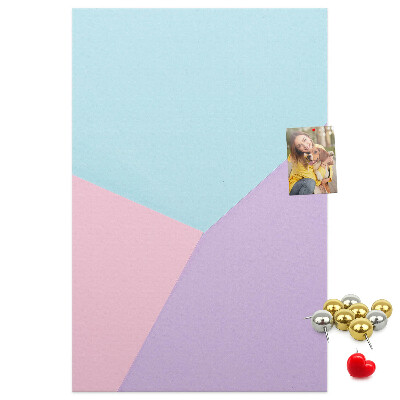Memobord van kurk geometrische vormen in pasteltinten