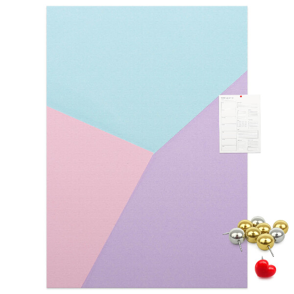 Memobord van kurk geometrische vormen in pasteltinten