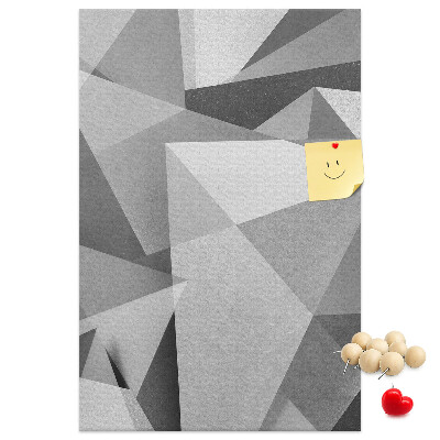 Kurken prikbord met abstract grijs patroon met driehoeken