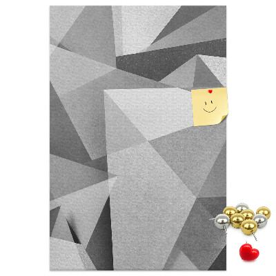 Kurken prikbord met abstract grijs patroon met driehoeken