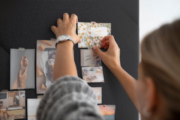 Kurk bedrukken zwart schoolbord met een minimalistisch design