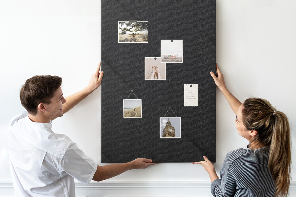 Kurk bedrukken zwart schoolbord met een minimalistisch design