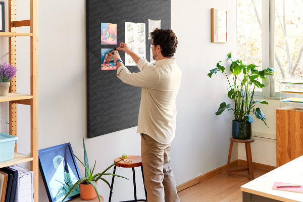 Kurk bedrukken zwart schoolbord met een minimalistisch design