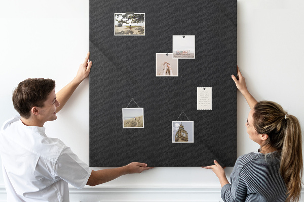 Kurk bedrukken zwart schoolbord met een minimalistisch design