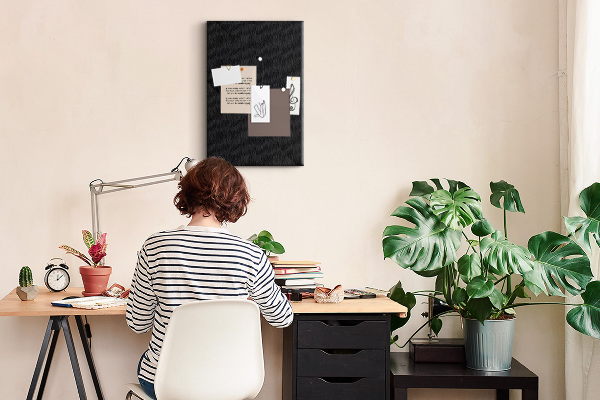 Kurk bedrukken zwart schoolbord met een minimalistisch design