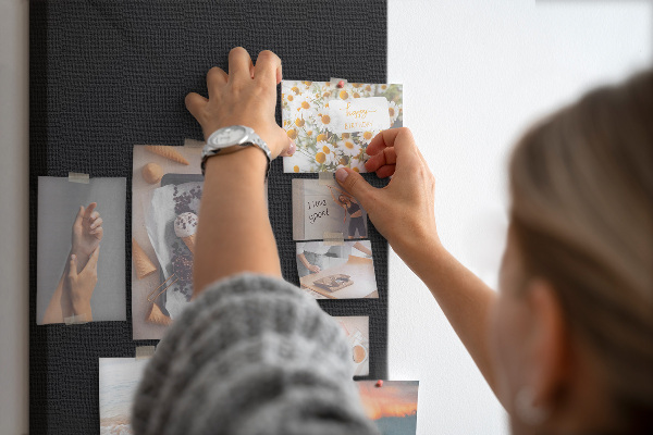 Kurk bedrukken zwart schoolbord met een minimalistisch design