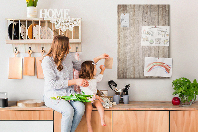 Kurken memobord rustieke plank in natuurlijke tint