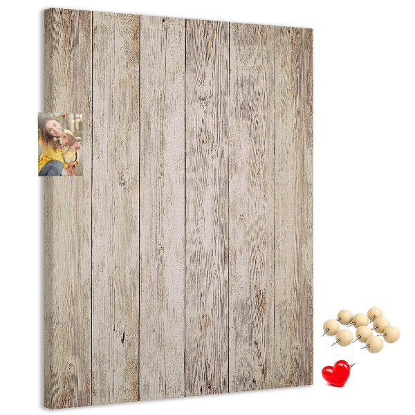 Kurken memobord rustieke plank in natuurlijke tint
