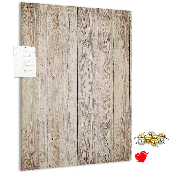 Kurken memobord rustieke plank in natuurlijke tint