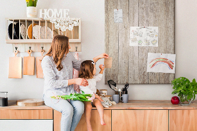 Kurken memobord rustieke plank in natuurlijke tint