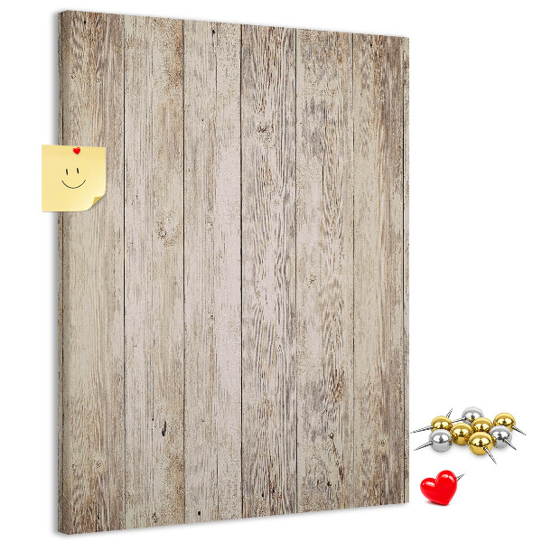 Kurken memobord rustieke plank in natuurlijke tint