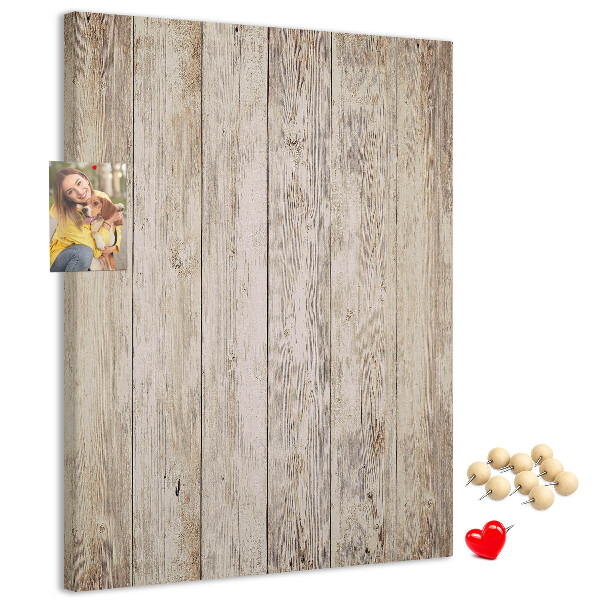 Kurken memobord rustieke plank in natuurlijke tint