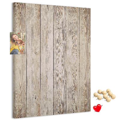 Kurken memobord rustieke plank in natuurlijke tint