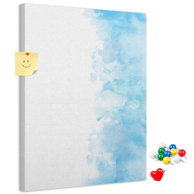 Kurk bedrukken fijne blauwe aquarelverf op canvas