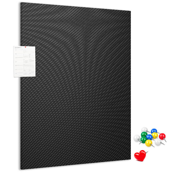 Prikbord van kurk met zwarte textuur en een subtiel houtskoolpatroon