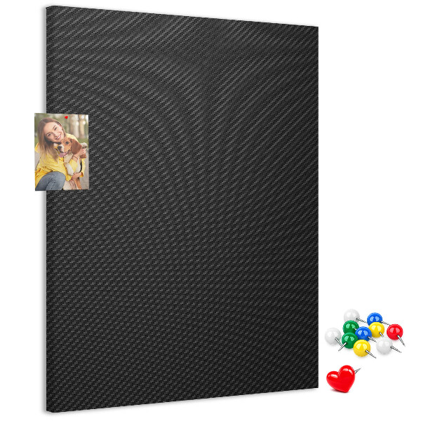 Prikbord van kurk met zwarte textuur en een subtiel houtskoolpatroon
