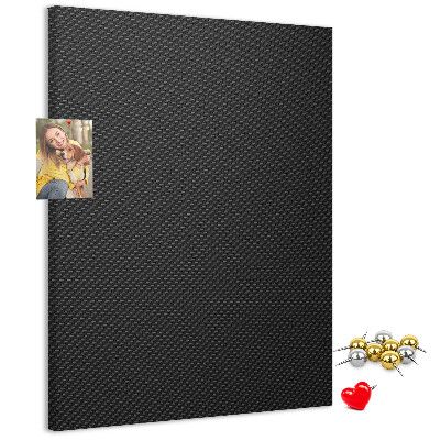 Prikbord van kurk met zwarte textuur en een subtiel houtskoolpatroon