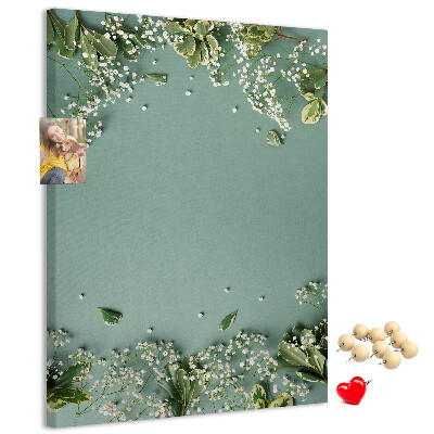 Kurk bedrukken met een groene achtergrond voorzien van delicate bloemen en bladeren