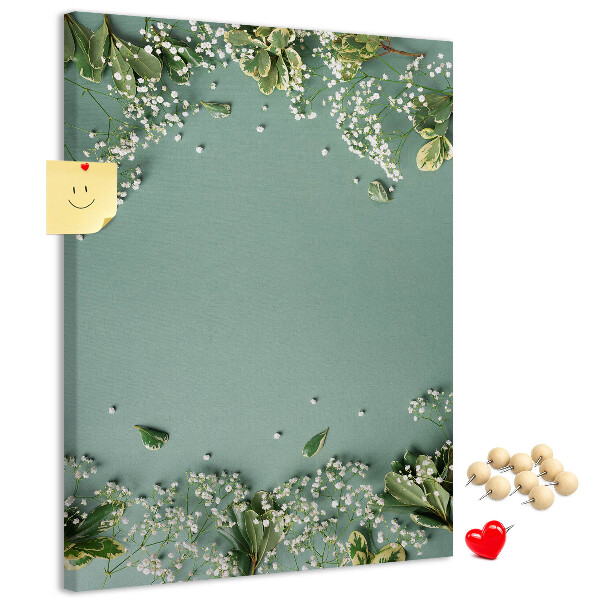 Kurk bedrukken met een groene achtergrond voorzien van delicate bloemen en bladeren