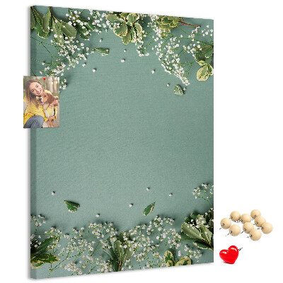 Kurk bedrukken met een groene achtergrond voorzien van delicate bloemen en bladeren