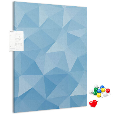 Kurk bedrukt met geometrische vormen in blauwe tinten