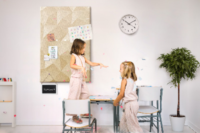 Kurk bedrukken geometrische vormen in beige en bruine tinten