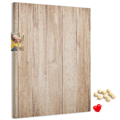 Kurken prikbord met natuurlijke houten plankendessin