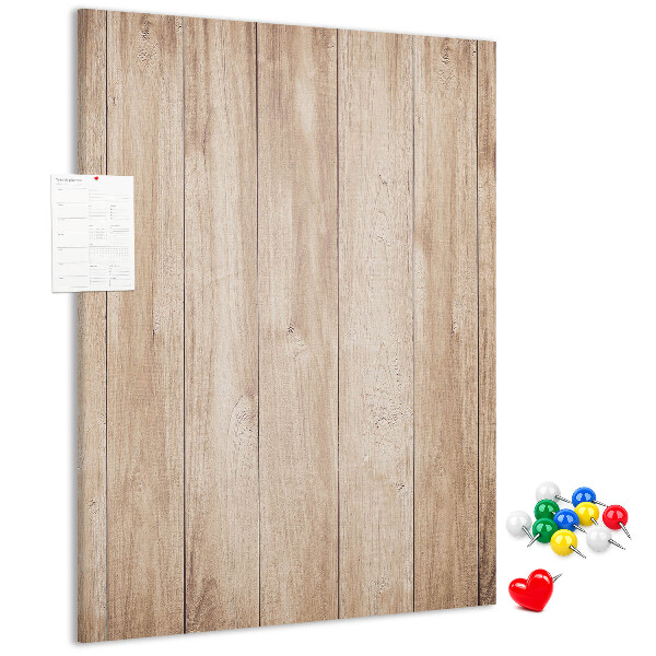 Kurken prikbord met natuurlijke houten plankendessin