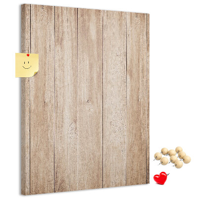 Kurken prikbord met natuurlijke houten plankendessin