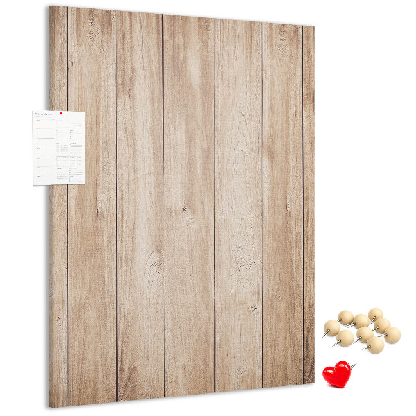 Kurken prikbord met natuurlijke houten plankendessin