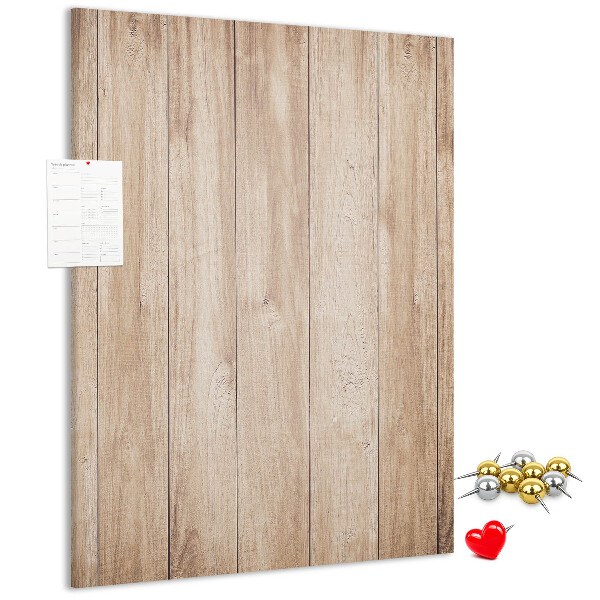 Kurken prikbord met natuurlijke houten plankendessin