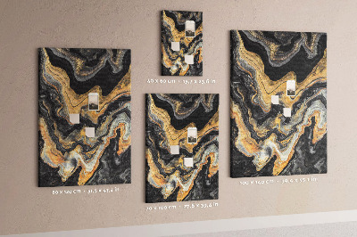 Kurk met print abstracte marmergolven in goud en zwart