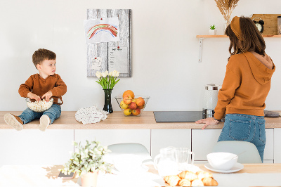 Memobord van kurk in grijstinten met een houtlook