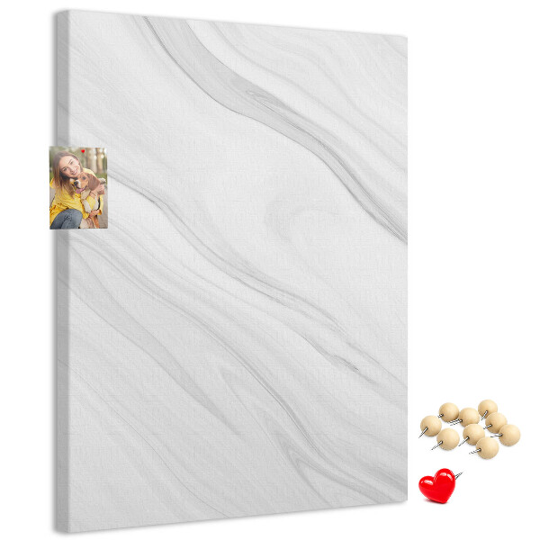 Kurken memobord met elegant grijs marmerpatroon