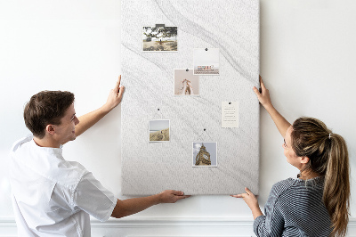 Kurken memobord met elegant grijs marmerpatroon