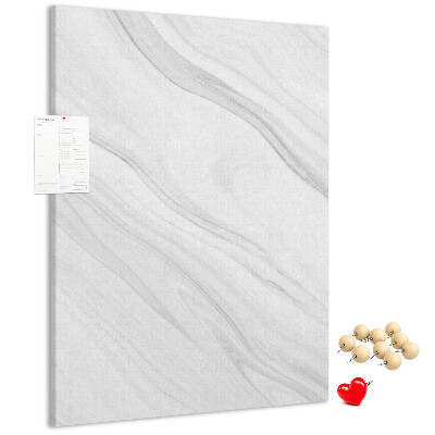 Kurken memobord met elegant grijs marmerpatroon