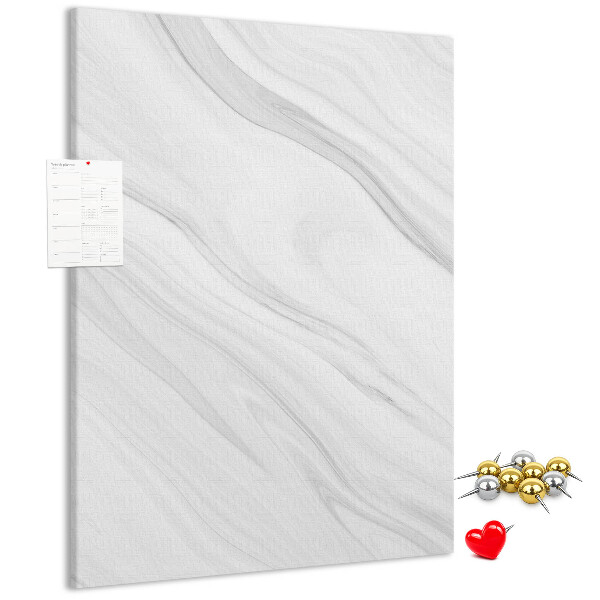 Kurken memobord met elegant grijs marmerpatroon