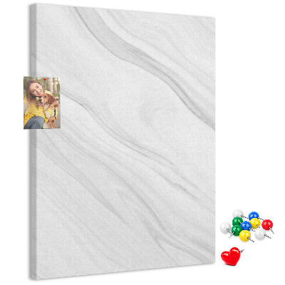 Kurken memobord met elegant grijs marmerpatroon