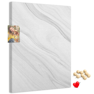 Kurken memobord met elegant grijs marmerpatroon