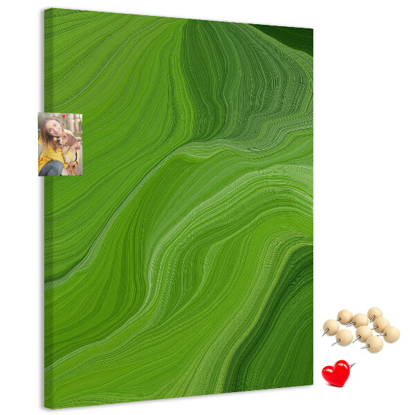 Kurk bedrukken met groene golven en delicate lijnen