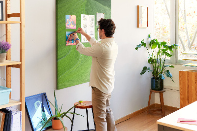 Kurk bedrukken met groene golven en delicate lijnen