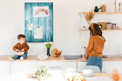 Kurk bedrukken zonnige blauwe houten planken op de achtergrond