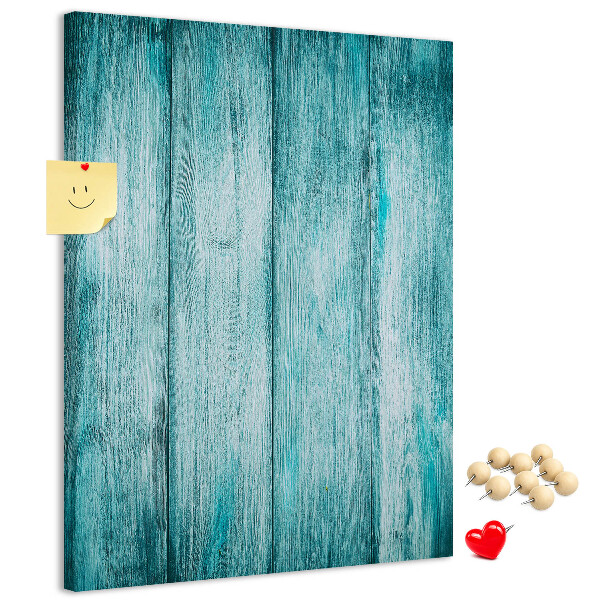 Kurk bedrukken zonnige blauwe houten planken op de achtergrond